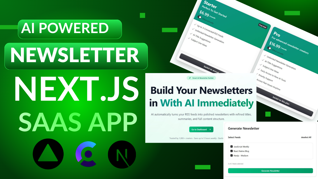 AI SaaS App Newsletter Generator | Next.js | Vercel AI SDK | Clerk |  Prisma | MongoDB